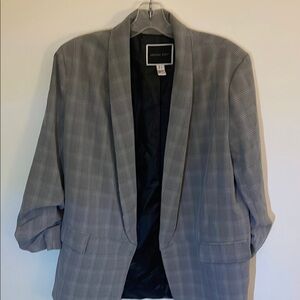 Gray Plaid Blazer by another story